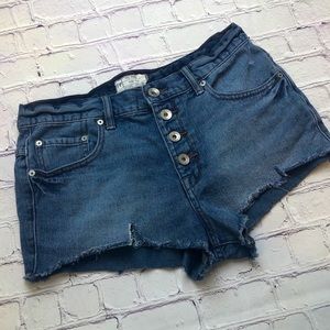 Free People distressed button fly denim‎ cutoffs size 27